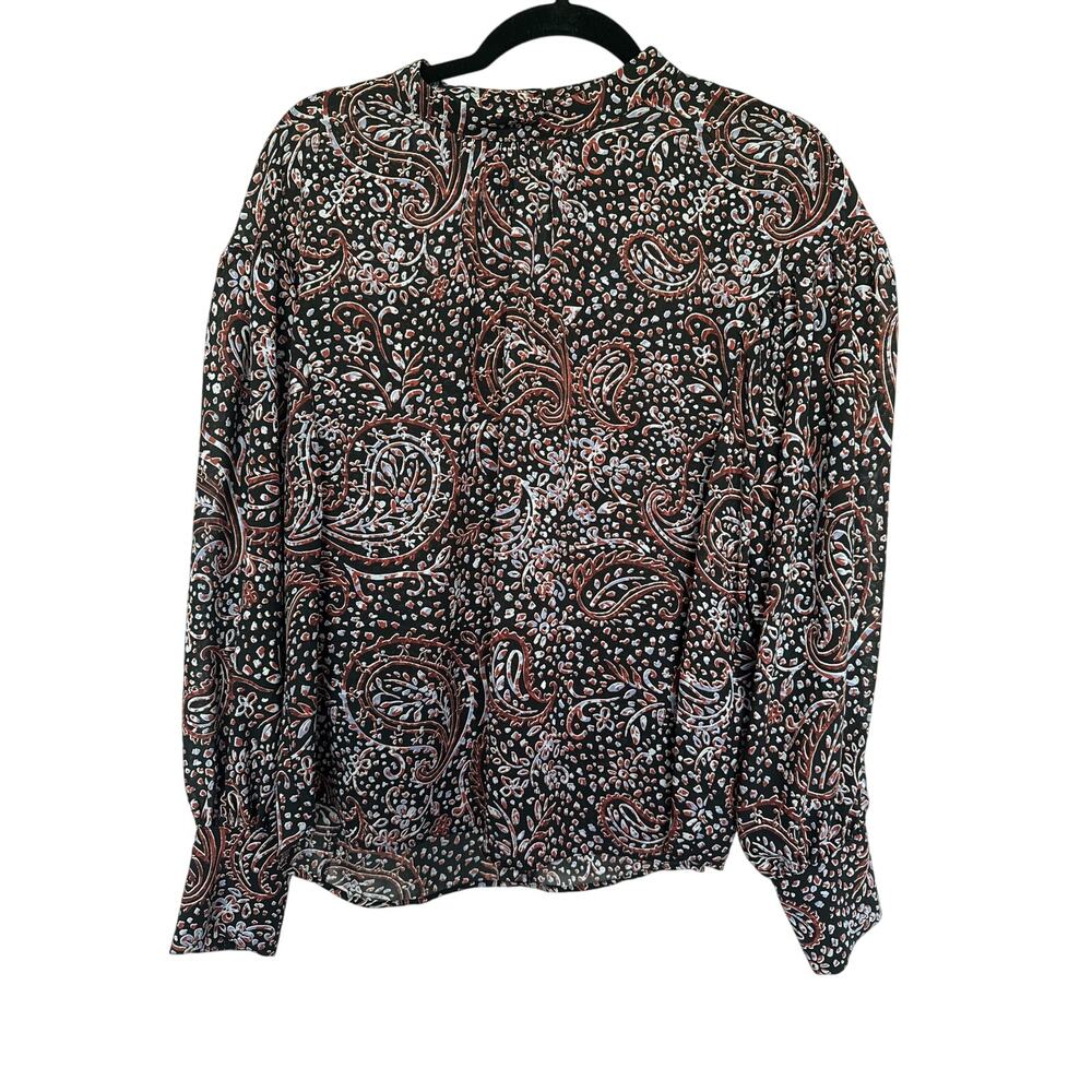 Banana Republic Long Sleeve Paisley Volume Sleeve Top, L
